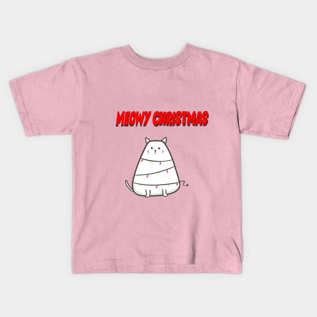 Meowy Christmas! Kids T-Shirt by Mysticalart